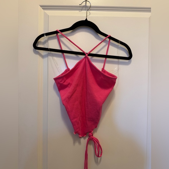 Pink Ribbed Halter Top - Picture 5 of 5